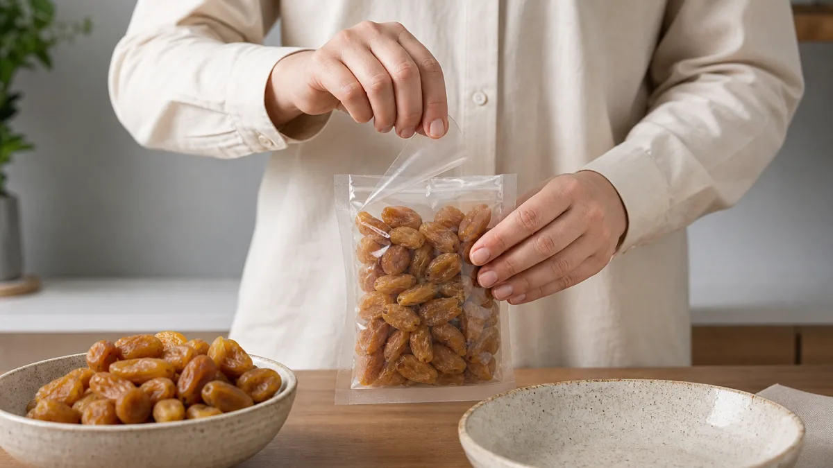 خرما زاهدی بسته سلفونی ۴۰۰ گرمی مروارید سیاه برای مصرف روزانه